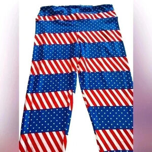 Lularoe TC stars& stripes American flag leggings. From Americana collection.nwot
